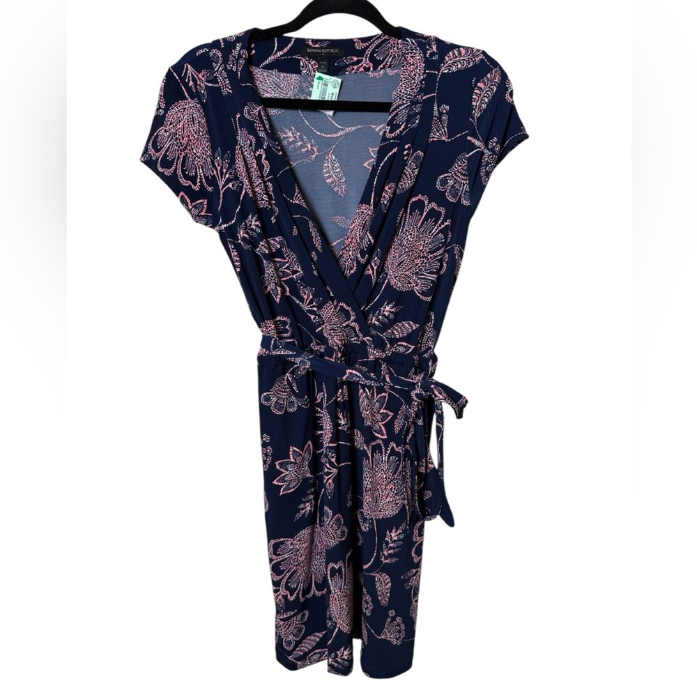 Banana Republic Small Navy and Pink Floral Dress